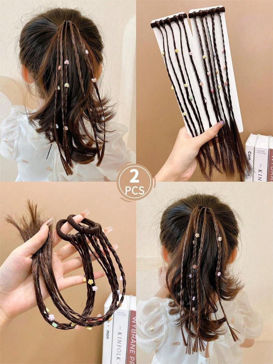 2 Phụ kiện tóc thời trang cho trẻ em Dây buộc tóc tổng hợp nhiều màu thời trang cho bé gái - Nhiều màu - Xem 1