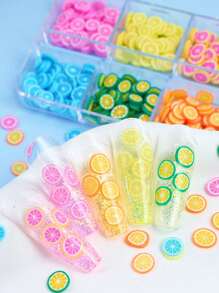 6 شرائح طين ناعمة، بتصميمات قلب وفاكهة وزهرة لتزيين الأظافر، ملصقات أظافر رقيقة، ديكور أظافر جل، مواد ملء طين بلوري، إكسسوارات وجواهر للأظافر