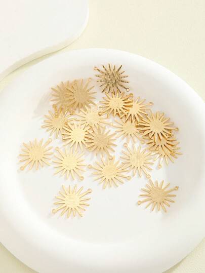 20 piezas Ganchos de pendientes colgantes dobles con diseño de girasol