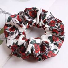 1pc/14pcs Flower Print Party Nylon Scrunchies, High-End Sweet Oversized Hair Ties For Women, Ponytail Holder, Hair Accessories - Multicolor - View 9