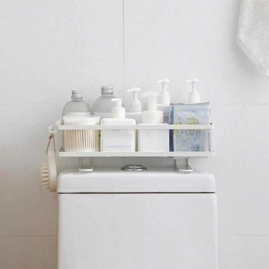 1 件装浴室马桶水箱顶部铁架，储物架无需钻孔，浴室储物架 - 彩色 - 查看 1