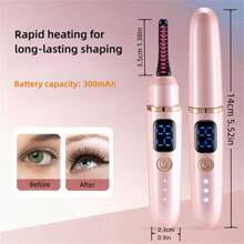 睫毛夹，电加热睫毛夹，自动睫毛夹，带温度调节，快速加热10秒，卷翘持久，附赠刷子，睫毛工具，送给女性的绝佳礼物 - 彩色 - 查看 4