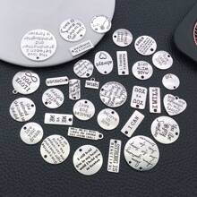 1pack Wholesale Bulk Inspiration Words Charms Inspirational Message Charm Pendants For Necklace Bracelet DIY Jewelry Making Crafting Accessory - Antique Silver - View 9