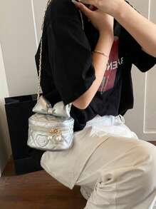 Cute Bow Embroidery Girls Shoulder Bag, Fashion Crossbody Mini Makeup Backpack - A - View 5