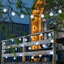 1pc Solar Fairy Lights For Outdoor Garden, LED Crystal Globe Solar String Lights Outdoor/Indoor 20 LED 50 LED 100LED IP65 Waterproof Solar Lights For Outside 8 Modes Crystal Globe Lights For Outdoor/Indoor Garden Patio Balcony Wedding Party Window Yard Tree Camping Tents Decor (Warm White/Multicolor)