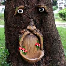 1Set Tree Faces Decor Outdoor - Old Man Tree Hugger Sculpture, Outdoor Tree Hugger Sculpture For Wild Life Bird Feeding & Garden Decoration, Funny Tree Statue Whimsical Yard Art - For Garden Lovers & Nature Enthusiasts - Perfect Gift For Housewarming & Birthday - Nhựa - Xem 7