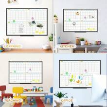 Magnetic Dry Erase Calendar Whiteboard, 4 Month White Board Planner 36 X 24 Inch, Black Aluminum Frame Wall Mounted Board For Office Home And School