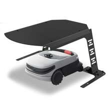 VA-Cerulean Weatherproof Robotic Lawnmower Garage Made Of Iron - Protective Roof For Robotic Lawnmowers & Automowers - UV-Resistant, Rust Protection, 77x94x36 Cm - Black - View 1