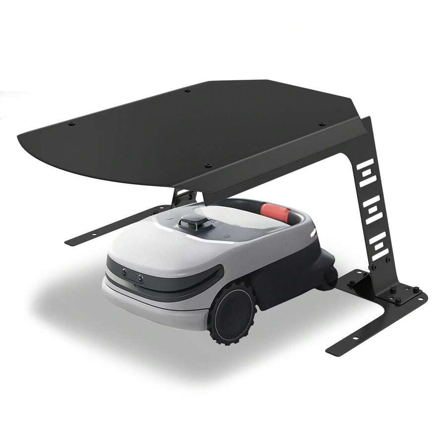 VA-Cerulean Weatherproof Robotic Lawnmower Garage Made Of Iron - Protective Roof For Robotic Lawnmowers & Automowers - UV-Resistant, Rust Protection, 77x94x36 Cm - Black - View 1