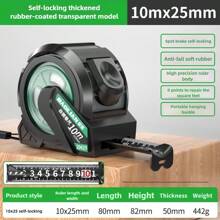 1pc Thickened Self-Locking Tape Measure, 3m/5m/7.5m/10m Household Industrial Tape Measure, Wear-Resistant High-Precision Measuring Steel Tape Measure - Black and Green - View 10