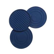 3/6Pcs Posavasos de Silicona Resistentes al Calor, Alfombrilla de Secado de Platos, Protección de Mesa, Posavasos Antideslizantes para Bebidas - Azul profundo - Ver 2
