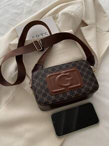 Mini Retro Fashion Letter Crossbody Tas, Geschikt voor Feesten, Uitjes, Winkelen, Dagelijks Gebruik, Kan Munten, Telefoon Vasthouden, Werkt Ook Als Werktas Voor Vrouwen, Professionals En Studenten