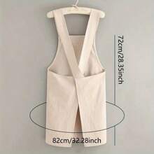 1 件可爱熊印花围裙，烘焙厨师制服，适合家庭和餐饮使用，耐油耐用，柔软透气的机织面料，前袋可存放手机，柔软透气的厨房夹克，适合家务和工作，纯色，男女通用 - 彩色 - 查看 7