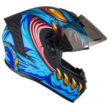 CASCO PARA MOTOCICLISTAS XBULL BALTO AZUL BRILLANTE INTEGRAL PARA USO RURAL CON CERTIFICACIÓN DOT - Azul - Ver 10