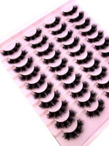 HBZGTLAD 20 Pairs Soft Mink Eyelashes 3D Curl Winged End Eye Elongated Fake Lashes Thick Handmade Natural False Eyelash Messy Cross Lash Wholesale - Lông mi Criss Cross - Xem 5