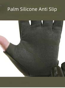 1 par de guantes tácticos de 3 dedos para hombres, guantes de deporte al aire libre antideslizantes, transpirables, de protección para escalada, resistentes al desgaste para ciclismo