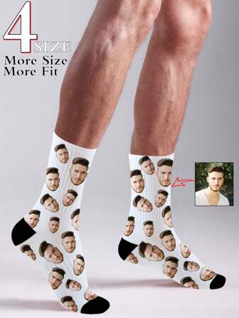1 Pair Custom Face Socks, Custom Photo Sock, Custom Printed Socks, Personalized Funny Face Socks, Custom Picture Socks, Put Any Face On The Socks, Anniversary Gift, Valentine Gift, Birthday Gift, Wedding Gift, Mother's Day Gift, Father's Day Gift, Best Friend Gift,Dawg,Colorful,Cute,Adorable,Contracted,Funny,Custom,Unique,Customized,Personalized,Ideal Gifts For Him,Ideal Gifts For Her,Boyfriend,Girlfriend,Family,Friends,Grandparents,Her,Easy Comfort,Underwear & Sleepwear,Customized Men Socks,Gymboy