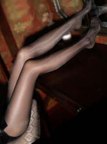 1 Pair Women's Sexy Shiny Personalized Pantyhose, Fashion Glossy Tights, See-Through High Elastic Bodystocking, Suitable For Various Matching Styles, Streetwear, Nightclub, Party