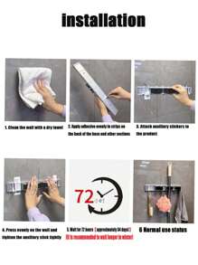 1 szt. Srebrnoszary 4 klipsy i 5 haczyków Aluminiowy uchwyt na mopa Montowany na ścianie Łazienkowy stały półka, do przechowywania mopa, miotły i balkonu Dostępne są również 2 klipsy 3 haki i 3 klipsy 4 haki