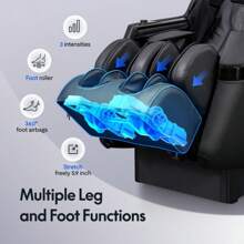 Massage Chair Full Body Zero Gravity SL-Track Shiatsu Massage Recliner Chair With Body Scan Airbags Foot Rollers Deep Yoga Stretch Heating Black - Black-PU Leather - View 6