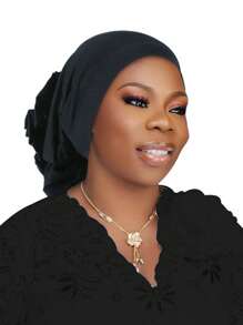 1pc Fashionable & Simple Pearl Decor Beanie Hat/Head Wrap For Women - Multicolor - View 5