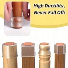 4/8/16/24/48 件防滑透明椅腿套（带毛毡）、大号圆形椅子地板保护垫、硅胶脚地板保护垫，适用于餐厅、酒店、咖啡厅，尺寸：小号 - 1.4-2.5 厘米（0.551-0.984 英寸）、中号 - 2.0-3.5 厘米（0.98-1.38 英寸）、大号 - 3.5-4.3 厘米（1.38-1.93 英寸） - 黃色 - 查看 3