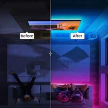 أضواء LED بأطوال 1 متر/ 2 متر/ 3 متر/ 5 متر/ 10 متر/ 15 متر/ 20 متر أضواء غرفة النوم بجهاز تحكم عن بعد 44 مفتاح، أضواء حبل ذكية متغيرة الألوان RGB متزامنة مع الموسيقى، ديكور غرفة النوم والمعيشة وحفلات عيد الميلاد