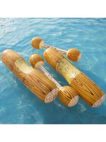 1/2pcs Inflatable Wood Grain Percussion Rod Inflatable Water Sports Rod Foldable Seat Adult Floating Chair Thickened Inflatable Water Pair Wood Seat - Multicolor - View 8