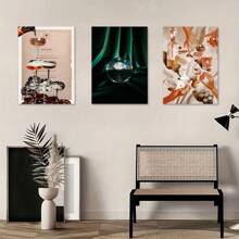 Set de 1 pieza/3 piezas de arte decorativo vintage, murales clásicos modernos con estética minimalista, aptos para apartamentos universitarios, salas de estar, dormitorios, aulas, cocinas, baños, carteles de arte de pared SIN marco