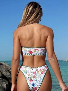 Women's Sexy Halter Bikini Set - Multicolor - View 5