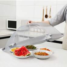 1 pièce Tente de couverture d'aliments à ouverture rapide - Réutilisable, écran parapluie pliable pour barbecues, pique-niques et fêtes en plein air - Garde les mouches et les moustiques à distance - Design transparent avec des bords élastiques pour une utilisation en cuisine et à table