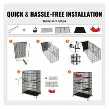 4-Tier Large Cat Cages Indoor, Detachable Metal Playpen Enclosure With 360 Rotating Casters, With 3 Ladders And A Hammock For 1-3 Cats, 35.4x23.6x51 Inch 4 Layers