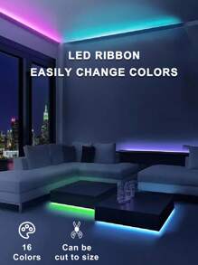 1pc 3.28ft/9.84ft/16.4ft/32.8ft/49.2ft USB LED Strip Light - RGB LED Lamp For Gifting, Home, Party Decoration, Suitable For Living Room, Bedroom, Bar, Cabinet, Shelf