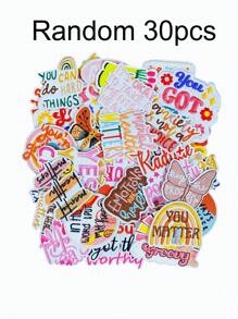 1 Set Of 16/18/30pcs Inspirational Quotes English Letters Embroidered Patches Cute Cartoon Clothing Decorative Cloth Stickers DIY Iron On Patches Sew Ornament Badge Applique Suitable For Backpacks, Jeans, Jackets, T-Shirts, Dresses, Etc - Multicolor - View 13