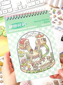 Libreta con 40 piezas de pegatinas 3D de escenas en perspectiva, serie de vida simulada, libro de pegatinas 3D divertidas y multiusos para estudiantes - Multicolor - Ver 8