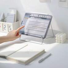 2 piezas Soporte plano de metal para iPad, soporte de escritorio perezoso para tableta, dispositivo de transmisión para dormitorio, estantería de mesita de noche