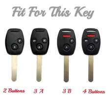 Silicone Remote Car Key Case 2/3/4 Button Key Fob Holder Key Protector For /Accord/Civic/ CRV CR-V/Pilot/Insight/Ridgeline - Black - View 2