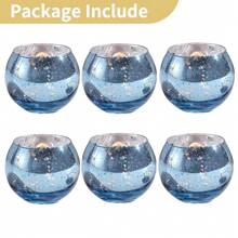 Juego de 6/12 portavelas para velas votivas surtidas de cristal con efecto de mercurio, decoración de mesa para bodas y fiestas de cumpleaños en el hogar