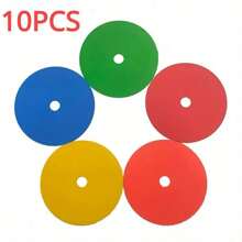 10pcs Football Flat Cone, Basketball Marker Plate For Speed Agility Training, Portable Non Deformable Training Device (Color Random) - Multicolor - View 1