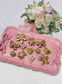 12 قطعة من مشابك الأحذية بتصميم الدب والقلب والثلج الذهبي العصري، ديكورات DIY مناسبة لصنادل النساء والشبشب والحقائب الشاطئية، إكسسوارات مشبك أحذية متعددة الاستخدامات، رائعة كهدايا لأعياد الميلاد والمناسبات