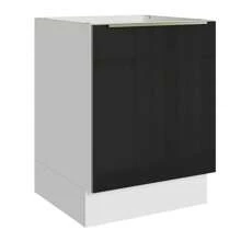 Gabinete Bajo Cocina Madesa Lux 60cm Sin Encimera Color Blanco/Negro - Blanco y Negro - Ver 1