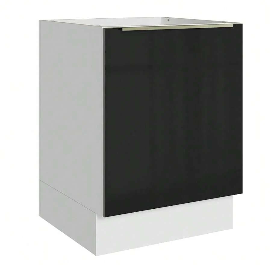 Gabinete Bajo Cocina Madesa Lux 60cm Sin Encimera Color Blanco/Negro - Blanco y Negro - Ver 1