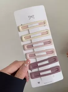 6 Pcs Minimalist Frosted BB Hair Clips, Cute Side Bangs Hair Pins, Sweet Girls' Headwear Accessories, Hair Barrettes Claw Clips, School Stuff