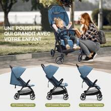 Cochecito plegable Travel Compact Ultraligero para recién nacidos de hasta 22 kg, ligero, apto para viajes, fácil de plegar, compatible con avión, con bolsa de transporte y funda para lluvia, asiento para coche