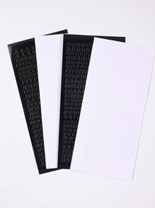 4/8pcs盒装烫金银色系列自粘手帐贴纸PET防水贴纸材质纸剪贴簿自粘贴纸