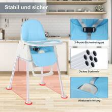 3in1 Hochstuhl Kinderhochstuhl inkl. Babyliege, Kombihochstuhl Babyhochsitz, höhenverstellbar Verstellbare Rückenlehne, mitwachsend ab 0 Monate bis 6 Jahre Babystuhl
