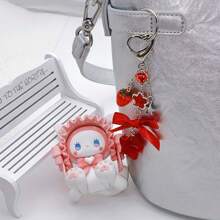 1 Pc Sparkling Cherry Hanging Decor, Cherry Keychain Pendant For Wallet, Bag, Backpack Accessory