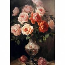 1pc Vintage Floral Still Life Posters Flowers In A Vase Camellia Cherry Blossom Wall Arts Picture For Living Room Home Decor No Frame