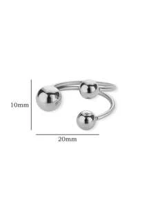 1PC Exaggerated Stainless Steel Bead Ball Rings For Women Men Open Adjustable Gold Color Stainless Steel Ring Waterproof Jewelry Gift