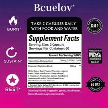 Bcuelov Weight Loss For Women - Nighttime Fat Burning Capsules - Contains White Kidney Bean And Green Coffee Beans - Boosts Metabolism - 120 Capsules - 1 chai - Xem 2